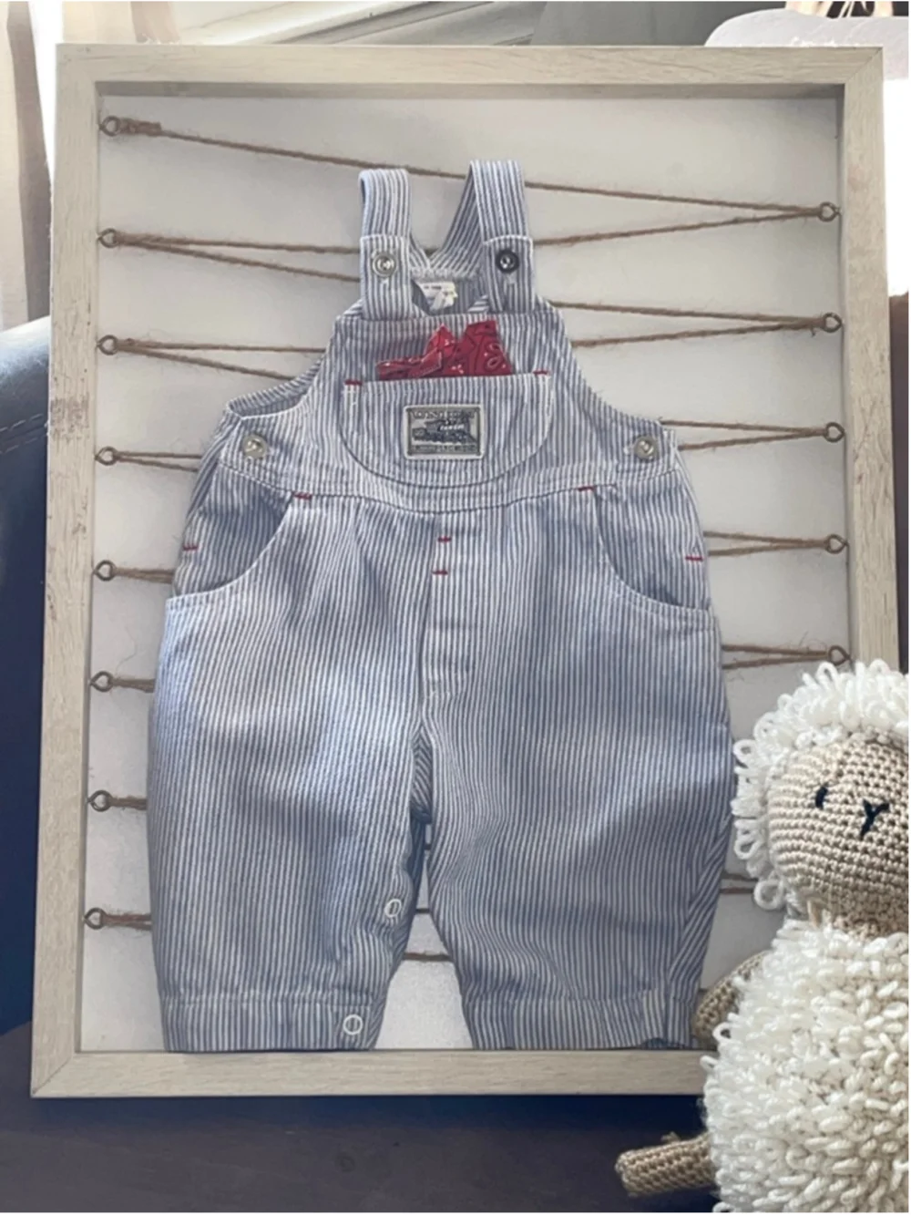 Vintage Union Express Train Conductor Overalls 3-6 Months striped
